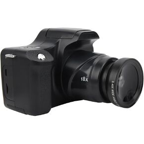 Portable Digital Camera,3.0-Inch LCD Screen SLR Camera,18X Zoom,Support 24 Million Pixels,Suitable for Family Gatherings,Outdoor Travel, Gifts for Children(Black1)