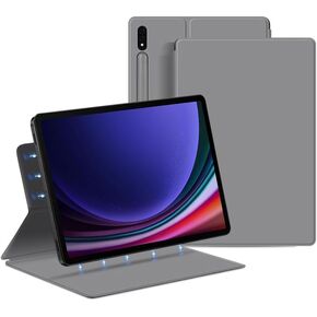 Magnetic Case for Galaxy Tab S9 FE+ / S9 FE Plus 12.4-Inch with S-Pen Holder, Lightweight and Slim Magnetic Stand Case with Auto Sleep/Wake Cover for SM-X610/X616B/X810/X816B/X818U, Black