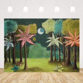 5x3ft Painted Wild One Birthday Backdrops for Photography Picture Boys Beast of The Wild Jungle Forest Animal 1st Theme Baby Shower Party Decoration Supplies Cake Smash Photo Booth Background Banner