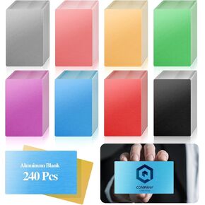 LAKIX Laser Engraving Blanks, 250pcs Black Aluminum Alloy Sheets for CNC Engraving, Laser Crafting, Multipurpose Metal Business Cards. DIY Gift Cards, 85 x 55x 0.2mm Thickness