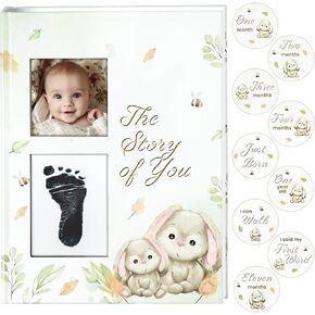 Memory Books, Baby Book Memory, Baby Memory With 15 stickers for each baby celebration, Baby Memories Book features a modern and animalistic design to include photos, footprint and beautiful moments