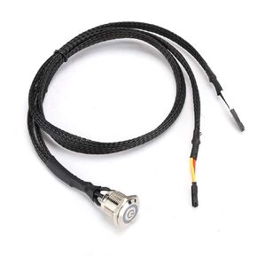 Chassis Switch Host Metal, PC Power with 23.6inch Extension Cable, Desktop Power Cable On/Off Push Suitable for Computer DIY Switch(Red)