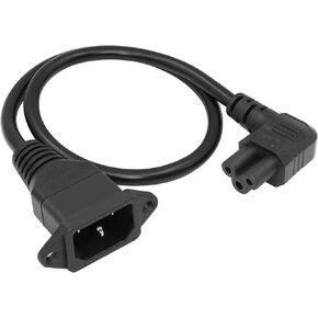Panel Mount C14 to 90 Degree C5 PDU Power Supply Cable YACSEJAO IEC 320 C14 Male to Right Angled 3 Pin C5 Female Plug Extension Cable for Monitor Computer (50CM)