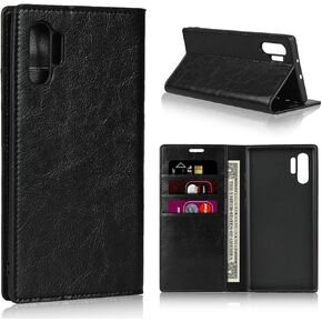 iCoverCase for Samsung Galaxy Note 10 Plus Wallet Case with Card Slots Holder, Premium Leather Kickstand Feature Flip Folio Case Cover for Galaxy Note 10 Plus (Brown)