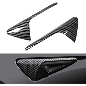 YHCDSEA for 2024 Tesla Model 3/Y HW4.0 Side Camera Protection Cover Decoration Accessories fit for Tesla Model 3/Y with HW4.0 (HW4.0-Matt Carbon Fiber Pattern)