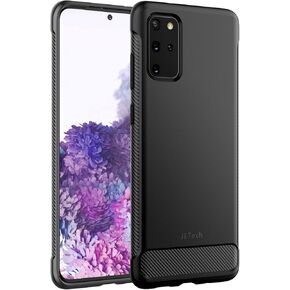 حافظة JETech رفيعة لهاتف Samsung Galaxy S20 Plus / S20+ 5G (2020)، غطاء هاتف رفيع ممتص للصدمات وتصميم من ألياف الكربون (أسود)