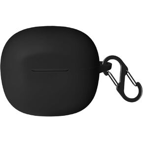 Silicone Case for Skullcandy Rail, Skullcandy Rail ANC, Shockproof Protective Earbuds Cover with Carabiner Accessories(Black)