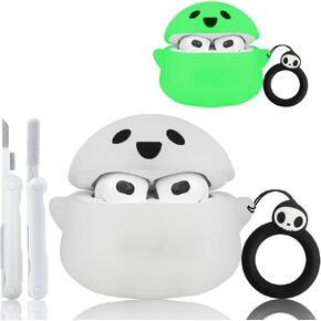 [Glow in The Dark] for Airpods 3rd Generation Case Cover with Cleaner kit, Funny 3D Ghost Soft Silicone Shell Protective Anime Cute Case Compatible with AirPods 3 Case for Women Men Girls Boys