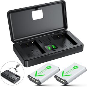 SEVKUMZ NP-BX1 Battery (2-Pack) and 2-Channel USB Charger Set,Camera Battery Charger for Sony NP-BX1 and Sony ZV-1,DSC-RX100M II,DSC-RX100 III,DSC-RX100 IV,DSC-RX100 V/VII,DSC-RX100,DSC-RX100 II