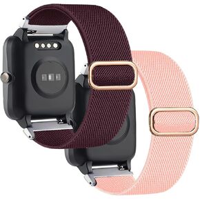 Stretch Nylon Band Compatible with Veryfitpro ID205L Watch, 19mm Elastic Replacement Strap for Blackview ID205L/Letsfit ID205L/Fitpolo ID205L/ASIAMENG ID205L/Willful ID205L/YAMAY ID205L SW020.