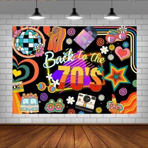 Lofaris Back to 70s Party Backdrop for Adults Disco Party Decorations 1970's Retro Disco Ball Let's Glow Crazy Neon Dance Night Photoshoot Photography Background Banner Party Decor for Supplies 7x5ft