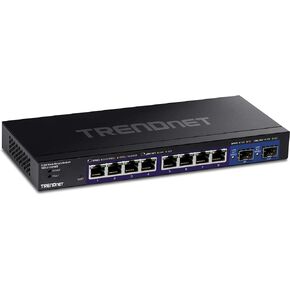 TRENDnet 10-Port Multi-Gig Web Smart PoE+ Switch, 8 x 2.5GBASE-T PoE+ Ports, 2 x 10G SFP+ Slots, Metal Housing, Managed Network Ethernet Switch, Lifetime Protection, Black, TPE-3102WS