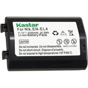 Kastar 2-Pack EN-EL4a Battery 11.1V 3200mAh Replacement for Nikon EN-EL4, EN-EL4a, EN-EL4e Battery, MH-21, MH-22 Charger, Nikon Camera D2, Nikon Camera D2H, Nikon Camera D2Hs, Nikon Camera D2X