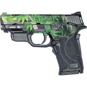 غلاف MightySkins اللامع المتوافق مع Smith & Wesson M&P 9mm Shield EZ M2.0 - Weed | لمسة نهائية لامعة واقية ومتينة شديدة اللمعان | سهل التطبيق | صنع في الولايات المتحدة الأمريكية