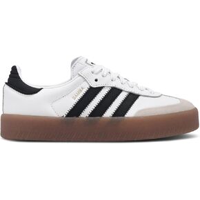 adidas Womens Sambae Sneakers, Cloud White/Core Black/Gold Metallic, Size 6
