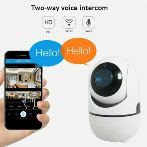 كاميرا أمان - كاميرا أمان لاسلكية بدقة 1080 بكسل مع فتحة بطاقة هوائي SD ودوران 360 درجة ومكبر صوت ثنائي الاتجاه ورؤية ليلية بالأشعة تحت الحمراء، وكاميرا كشف الحركة الخارجية والداخلية مع إنذار in Kuwait