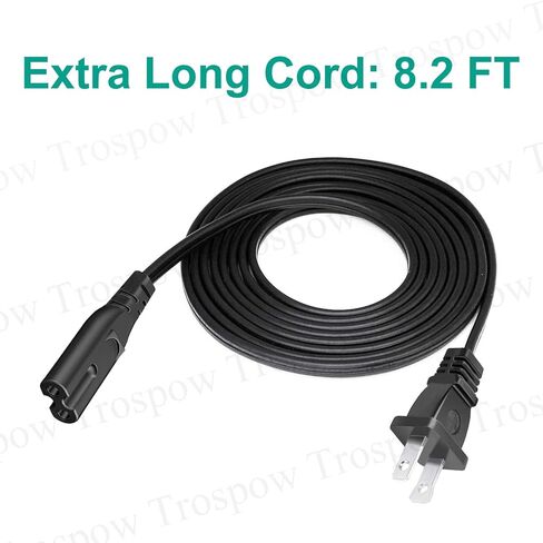 8.2ft استبدال سلك الطاقة لسامسونج HW-J370 HW-J550 Q60r HW-JM25 HW-H450 HW-HM45C HW-Q60R HW-Q90R HW-Q70R Soundbar Subwoofer AC 2 Prong Power Cord Cable in Saudi Arabia