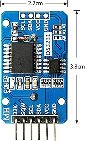 Adeept 2 قطعة وحدة ساعة الوقت الحقيقي DS3231 AT24C32 IIC RTC ذاكرة متوافقة مع مشاريع Raspberry Pi Arduino STM32 MCU DIY in Saudi Arabia