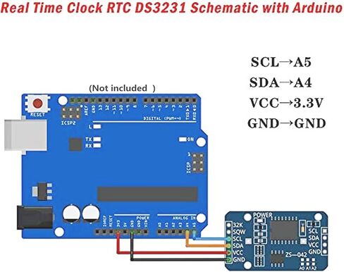 Adeept 2 قطعة وحدة ساعة الوقت الحقيقي DS3231 AT24C32 IIC RTC ذاكرة متوافقة مع مشاريع Raspberry Pi Arduino STM32 MCU DIY in Saudi Arabia