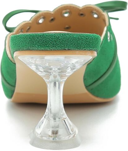 Women's Square Toe Bow Heels Sandals Stiletto Clear High Heel Mules Slip on Slippers Wedding Party Dress Shoes in Saudi Arabia