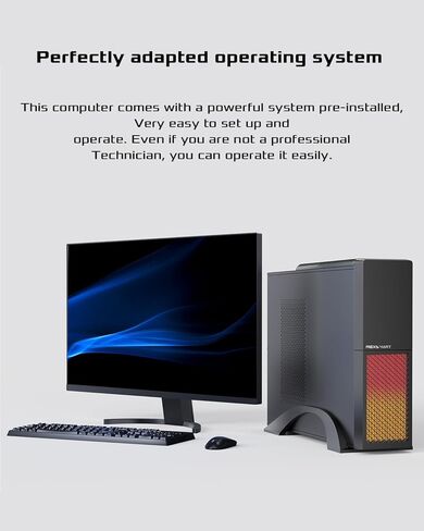 كمبيوتر مكتبي كمبيوتر شخصي 16 جيجا رام 512 جيجا اس اس دي معالج كور i7-4765T مع 2.4 جيجا/5 جيجا/6 جيجا واي فاي 6E بلوتوث 5.3، حجم صغير وإضاءة RGB، لوحة مفاتيح ماوس in Kuwait