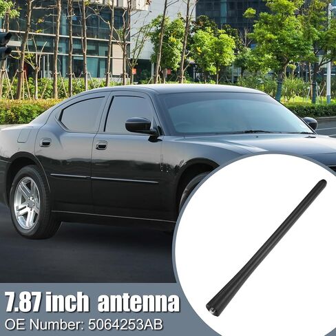 X AUTOHAUX DC 12V 7.87 Inch Flexible Rubber Antenna for Dodge Charger 2008 for Optimized FM/AM Radio Signal Aerial Reception Black in Saudi Arabia