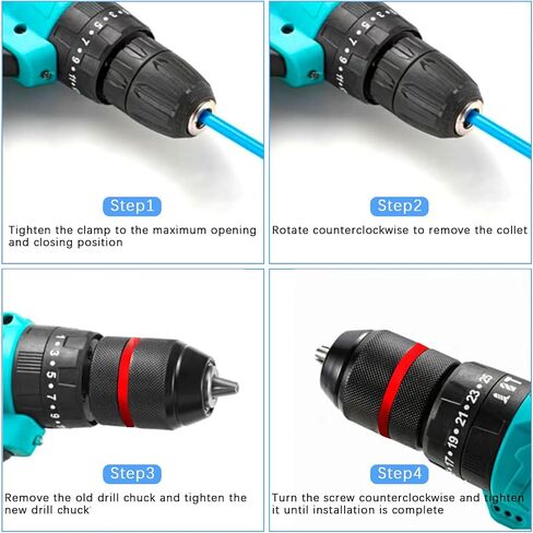 Eagles 0.8-10mm Keyless Chuck - 10mm Capacity - 3/8 x 24UNF Multi Quick Change Keyless Chuck Self-tighten Drill Chuck for Impact Driver, Electric Drill, Hammer Drill in Saudi Arabia