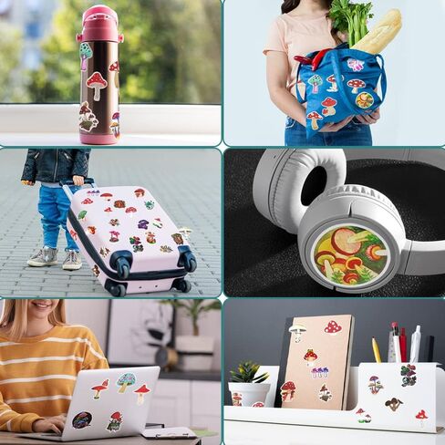 150 قطعة من ملصقات الفطر الملونة من SourceTon، ملصقات مقاومة للماء، جميلة، ملصقات ذاتية اللصق على شكل فطر لطيف لصنع بطاقات القصاصات وأكواب الماء للكمبيوتر المحمول in Kuwait