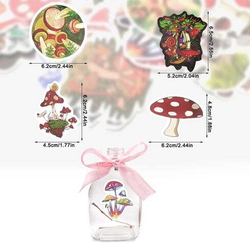 150 قطعة من ملصقات الفطر الملونة من SourceTon، ملصقات مقاومة للماء، جميلة، ملصقات ذاتية اللصق على شكل فطر لطيف لصنع بطاقات القصاصات وأكواب الماء للكمبيوتر المحمول in Kuwait