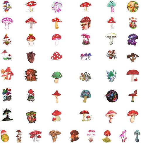 150 قطعة من ملصقات الفطر الملونة من SourceTon، ملصقات مقاومة للماء، جميلة، ملصقات ذاتية اللصق على شكل فطر لطيف لصنع بطاقات القصاصات وأكواب الماء للكمبيوتر المحمول in Kuwait