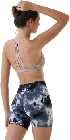 AUROLA Dream Tie Dye Workout Shorts for Women Seamless Scrunch Soft Active Shorts,Purple Fireworks Tie Dye,M in Kuwait