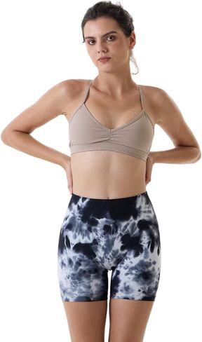 AUROLA Dream Tie Dye Workout Shorts for Women Seamless Scrunch Soft Active Shorts,Purple Fireworks Tie Dye,M in Kuwait