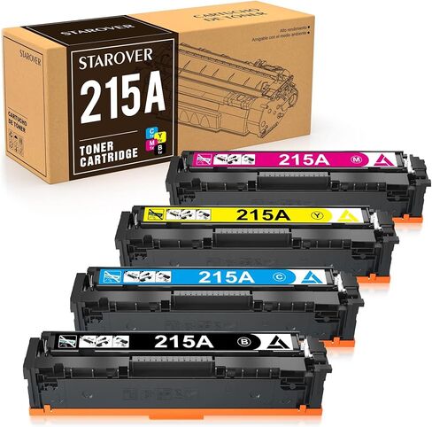 خراطيش حبر STAROVER 4 عبوات 215A متوافقة مع HP 215A W2310A بديلة لحبر الطابعة HP Color Laserjet Pro MFP M182nw M183fw M155 M182 M183 W2311A W2312A W2313A (أسود سماوي أصفر أرجواني) in Kuwait