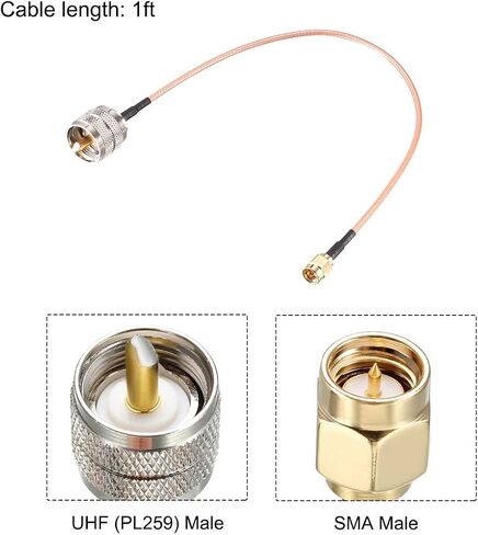 uxcell SMA Male to UHF PL-259 Male RG316 RF Coaxial Coax Cable 10 Ft in Saudi Arabia