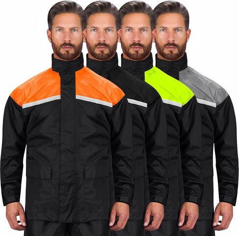Nomad Rain Suit for Men & Women 2 Piece Waterproof Rain Jacket Pant Gear Lightweight Reflective Raincoat with Hoodie in Kuwait