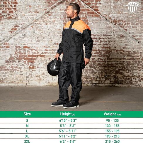 Nomad Rain Suit for Men & Women 2 Piece Waterproof Rain Jacket Pant Gear Lightweight Reflective Raincoat with Hoodie in Kuwait