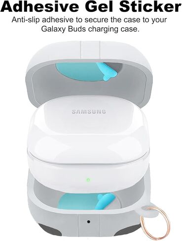 متوافق مع حافظة Samsung Galaxy Buds Pro 2/حافظة Galaxy Buds 2/حافظة Galaxy Buds FE/حافظة Galaxy Buds Pro/حافظة Galaxy Buds Live من السيليكون بتصميم مشغل الألعاب، رمادي فاتح in Kuwait