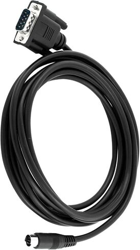 Uxcell 9.2 Feet D-SUB DB9 9 Pin Male إلى Mini DIN 8 Pin Male 28AWG موصل كابل محول، أسود in Saudi Arabia