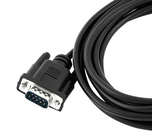 Uxcell 9.2 Feet D-SUB DB9 9 Pin Male إلى Mini DIN 8 Pin Male 28AWG موصل كابل محول، أسود in Saudi Arabia