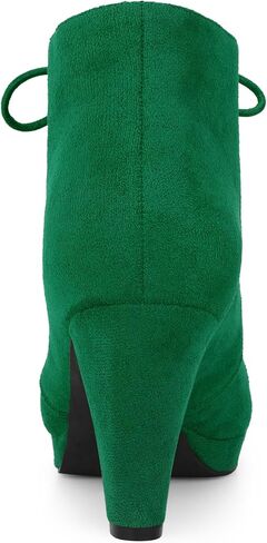 Allegra K Women's Lace Up Platform Block Heels Ankle Boots in Saudi Arabia