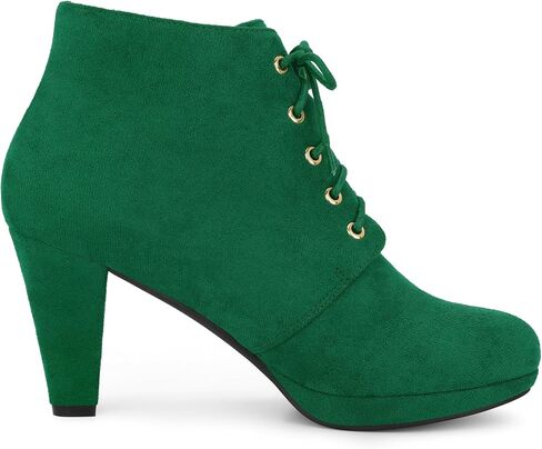 Allegra K Women's Lace Up Platform Block Heels Ankle Boots in Saudi Arabia