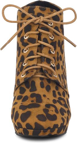 Allegra K Women's Lace Up Platform Block Heels Ankle Boots in Saudi Arabia