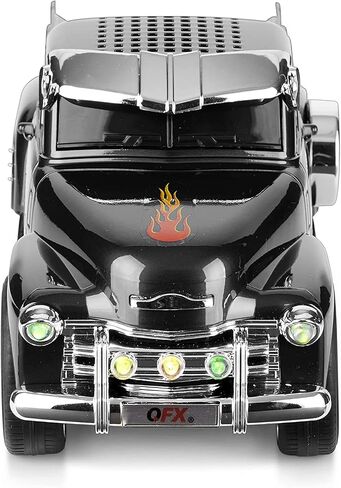 QFX BT-1953 بلوتوث 1953 هوت رود بيك اب شاحنة طبق الأصل، مكبرات صوت 3 بوصة، رابط حر اليدين، ميكروفون مدمج، راديو FM وأضواء حفلات LED، أحمر in Kuwait