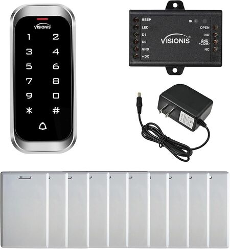 Visionis VIS-3003 التحكم في الوصول غطاء معدني مقاوم للطقس مضاد للتخريب قارئ لوحة مفاتيح رقمية تعمل باللمس RFID مستقل 2000 مستخدم مع إصدار جرس الباب النحيف in Kuwait