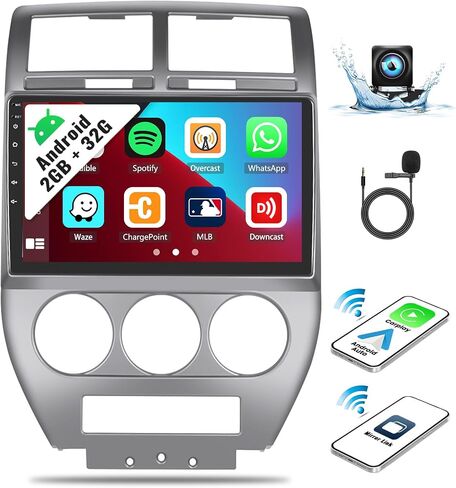 UNITOPSCI 2G+32G Android 13 ستيريو سيارة لسيارة Jeep Compass Patriot 2007-2009 راديو 10.1 بوصة شاشة لمس لاسلكية Apple CarPlay Android Auto GPS Navigation WiFi Bluetooth Mirror Link FM SWC+ميكروفون كاميرا احتياطية in Saudi Arabia