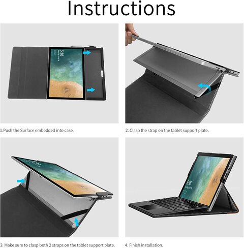 INFILAND Microsoft Surface Pro 7+/ Surface Pro 7 Plus Case Cover Compatible with Microsoft Surface Pro 7+/ Surface Pro 7/ Surface Pro 6/ Surface Pro 5/ Surface Pro 4 12.3 inch Tablets, Gray in Saudi Arabia