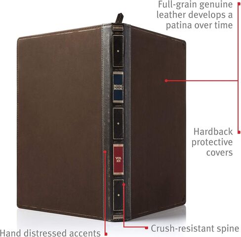 غطاء Twelve South BookBook Vol 2 لجهاز iPad Pro مقاس 12.9 بوصة (الجيل 3/4/5) وM1 وحافظات لوحة المفاتيح | غطاء جلدي مقوى لجهاز iPad Pro وحافظات لوحة المفاتيح in Kuwait