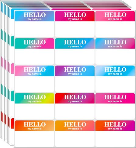 405 قطعة من ملصقات علامات الأسماء الملونة، 15 لونًا Hello My Name is ملصقات اسم مع حدود ملونة، (3 بوصة × 2 بوصة) ملصقات علامات أسماء لاصقة للمناسبات والحفلات المدرسية واجتماعات المكتب in Kuwait