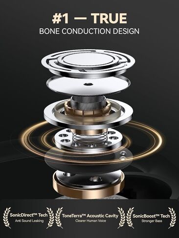 سماعات أذن DEMICEA True Wireless Bone Conduction، سماعات أذن OWS مفتوحة مع خطافات للأذن، بلوتوث 5.3، وقت تشغيل يصل إلى 60 ساعة مع حافظة، IP68، AAC/SBC، لتدريبات اليوغا لركوب الدراجات in Kuwait