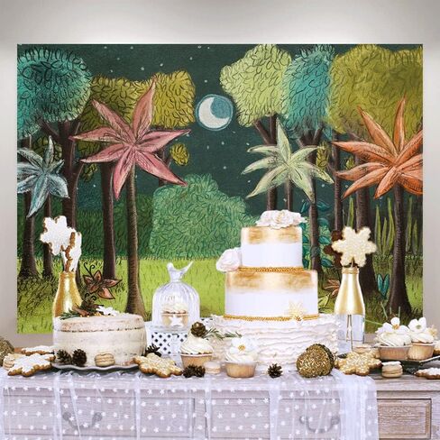 5x3ft Painted Wild One Birthday Backdrops for Photography Picture Boys Beast of The Wild Jungle Forest Animal 1st Theme Baby Shower Party Decoration Supplies Cake Smash Photo Booth Background Banner in Saudi Arabia